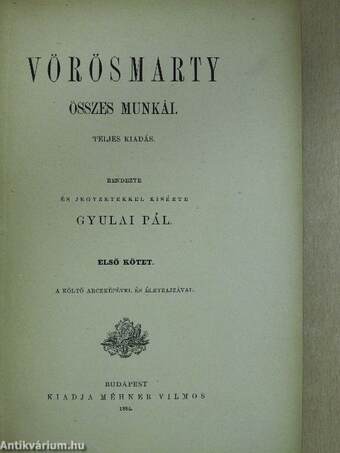 Vörösmarty összes munkái I-VIII.