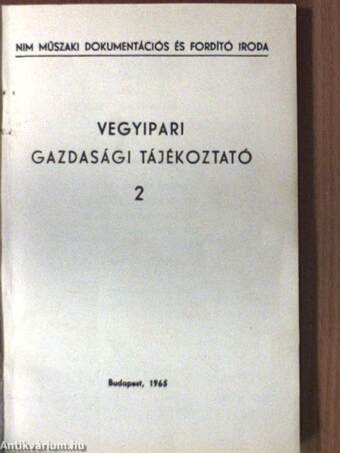 Vegyipari Gazdasági Tájékoztató 1965/2.