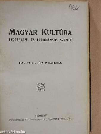 Magyar Kultúra 1913. január-junius (fél évfolyam)