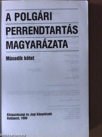 A polgári perrendtartás magyarázata 2. (töredék)