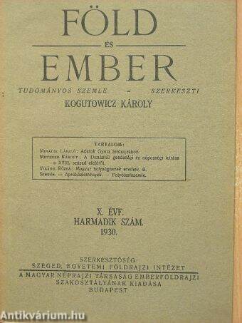 Föld és Ember 1930/3.