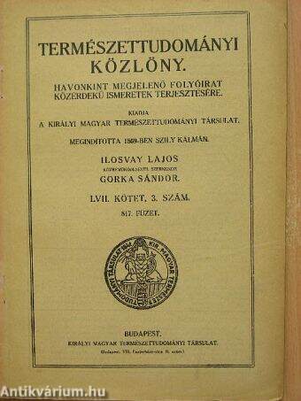 Természettudományi Közlöny 1925. március