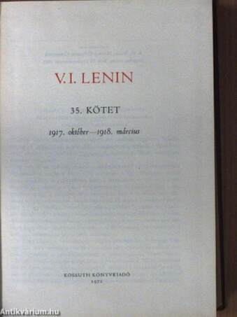 V. I. Lenin összes művei 35.