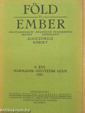Föld és Ember 1925/3-4.