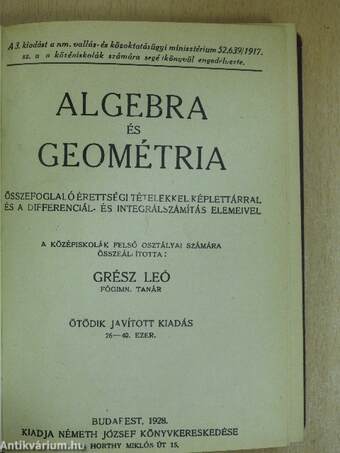 Algebra és geométria