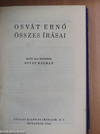 Osvát Ernő összes írásai