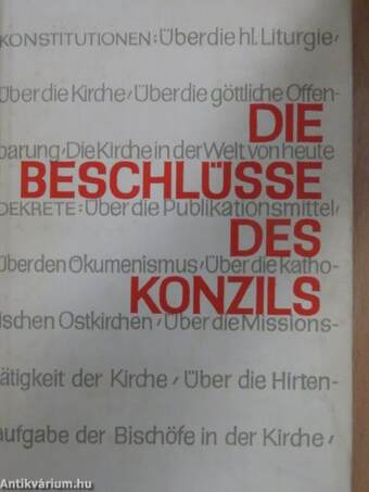 Die beschlüsse des Konzils