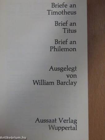 Briefe an Timotheus/Briefe an Titus/Briefe an Philemon