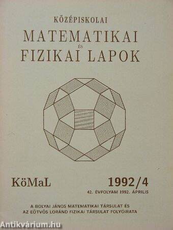 Középiskolai matematikai és fizikai lapok 1992. április