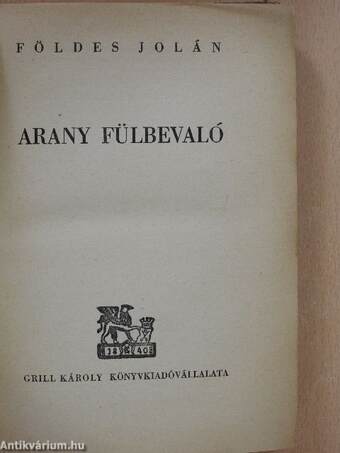 Arany fülbevaló