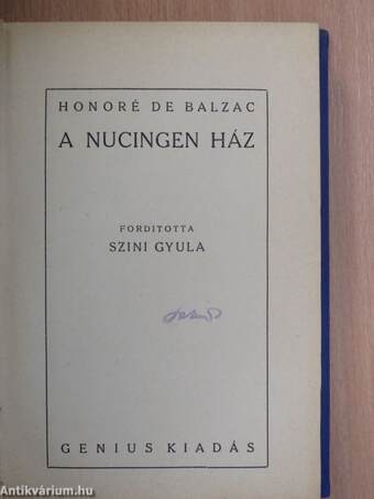 A Nucingen ház