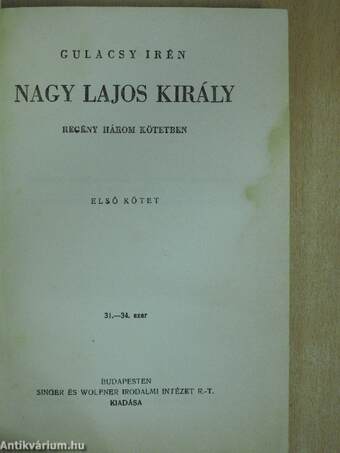 Nagy Lajos király I-III.