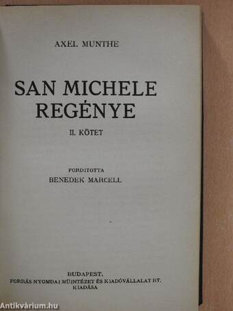 San Michele regénye I-II.