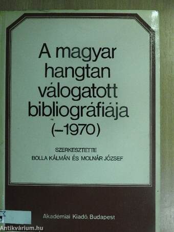 A magyar hangtan válogatott bibliográfiája