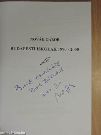 Budapesti iskolák 1990-2000 (dedikált példány)