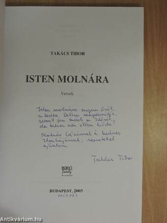 Isten Molnára (dedikált példány)