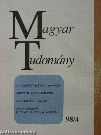Magyar Tudomány 1998. április