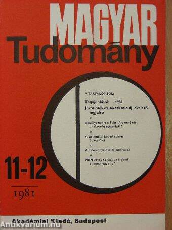 Magyar Tudomány 1981. november-december