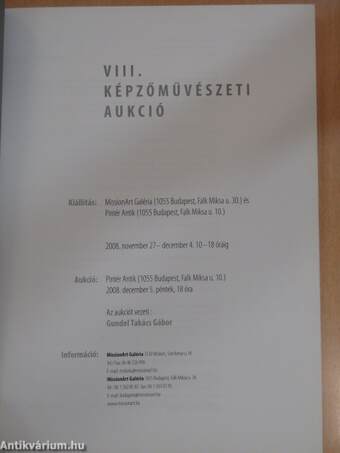 VIII. Képzőművészeti aukció