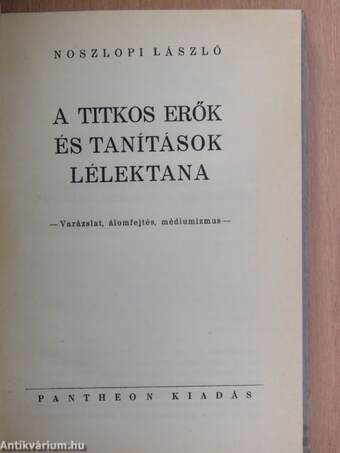 A titkos erők és tanítások lélektana