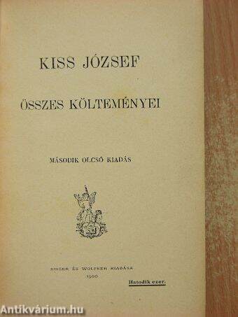 Kiss József összes költeményei