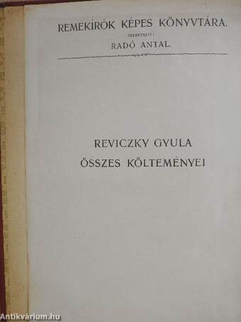 Reviczky Gyula összes költeményei