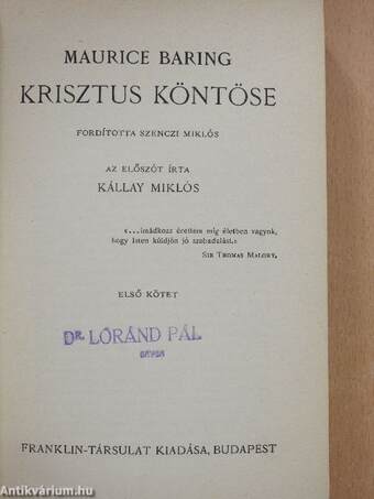 Krisztus köntöse I-II.