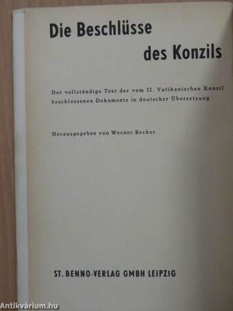 Die beschlüsse des Konzils