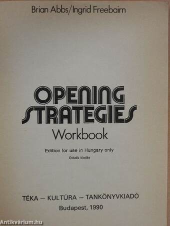 Opening Strategies - Workbook