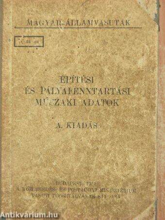 D. 54. sz. építési és pályafenntartási műszaki adatok