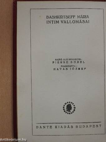 Bashkirtseff Mária intim vallomásai III.