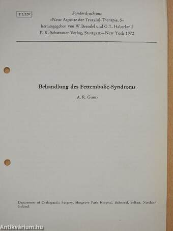 Behandlung des Fettembolie-Syndroms