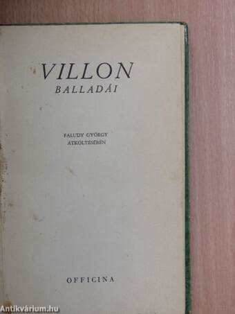 Villon balladái Faludy György átköltésében