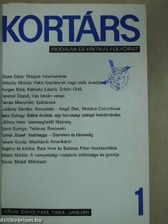 Kortárs 1984. január-december I-II.