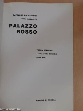 Catalogo provvisorio della Galleria di Palazzo Rosso