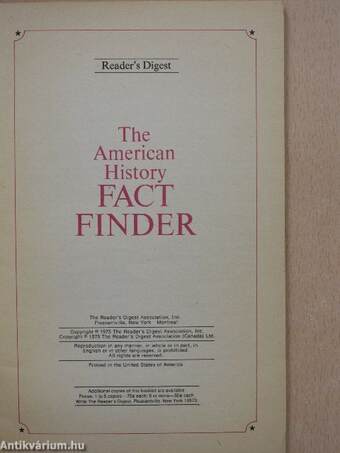 Reader's Digest The American History Fact Finder