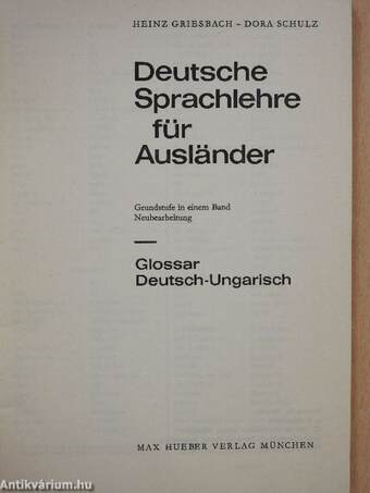 Deutsche Sprachlehre für Ausländer - Glossar