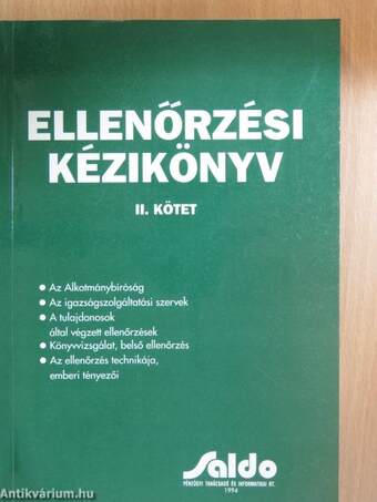 Ellenőrzési kézikönyv II. (töredék)