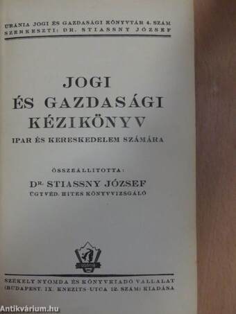 Jogi és gazdasági kézikönyv