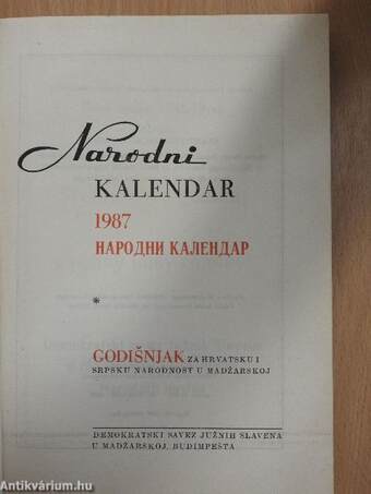 Narodni Kalendar 1987