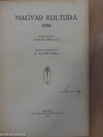 Magyar Kultúra 1926. január-december