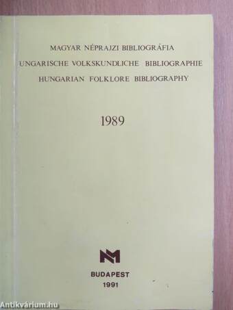 Magyar néprajzi bibliográfia 1989.