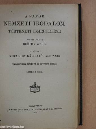 A magyar nemzeti irodalom történeti ismertetése I-II.