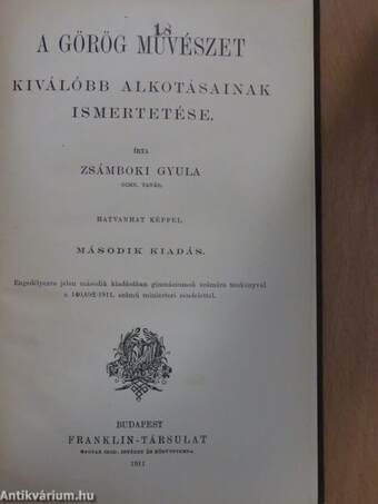 A görög művészet kiválóbb alkotásainak ismertetése