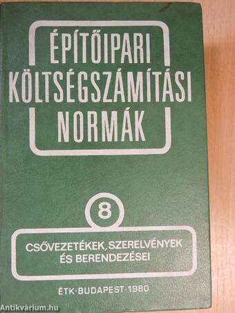 Építőipari költségszámítási normák 8.