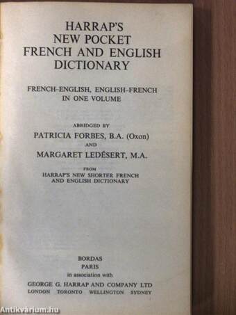 Harrap's New Pocket French and English Dictionary