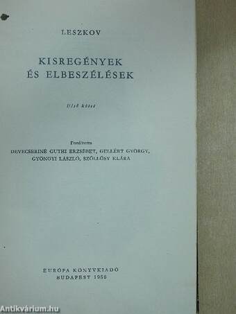 Kisregények és elbeszélések I-II.