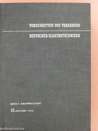 VDE-Vorschriften I.