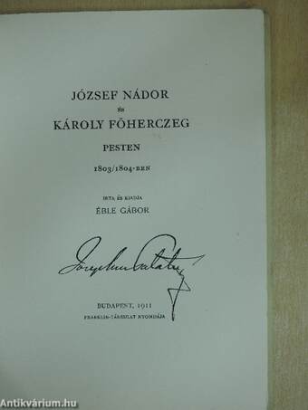 József nádor és Károly főherczeg Pesten 1803/1804-ben