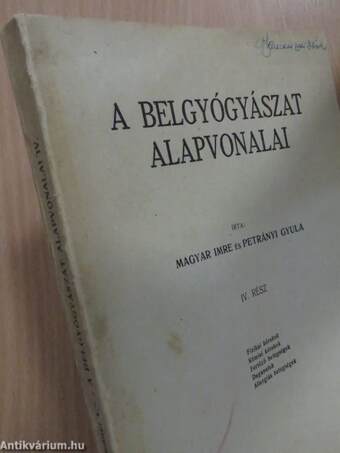 A belgyógyászat alapvonalai IV. (töredék)